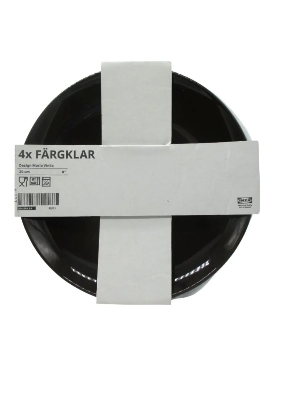 Ikea FÄRGKLAR plate set polished brown, 26 cm, 4 pack NWT Maria Vinka Everyday